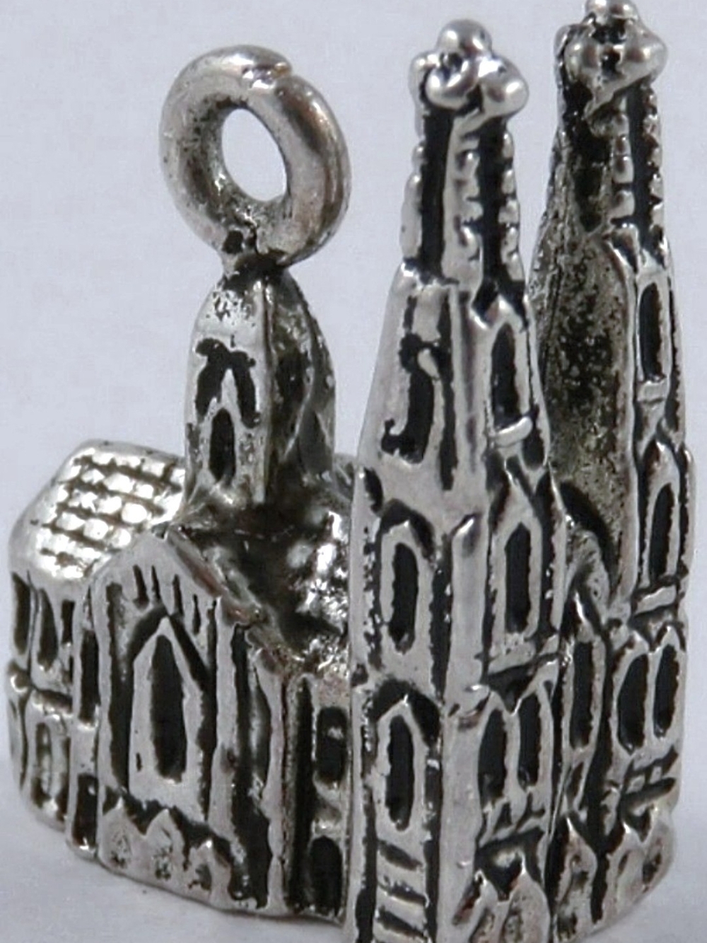Silver Cathedral Charm Pendant - Unbranded